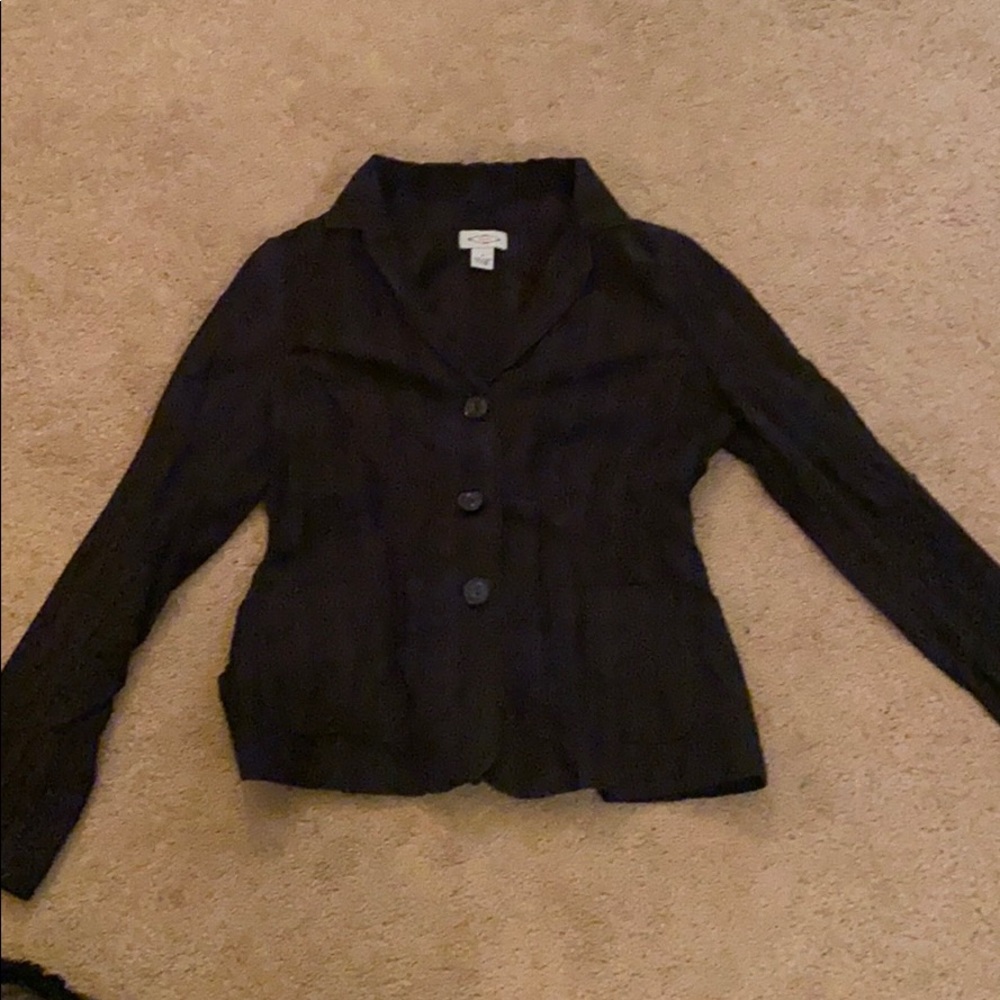 Date night Anthro Sitwell stripe cotton blazer 10